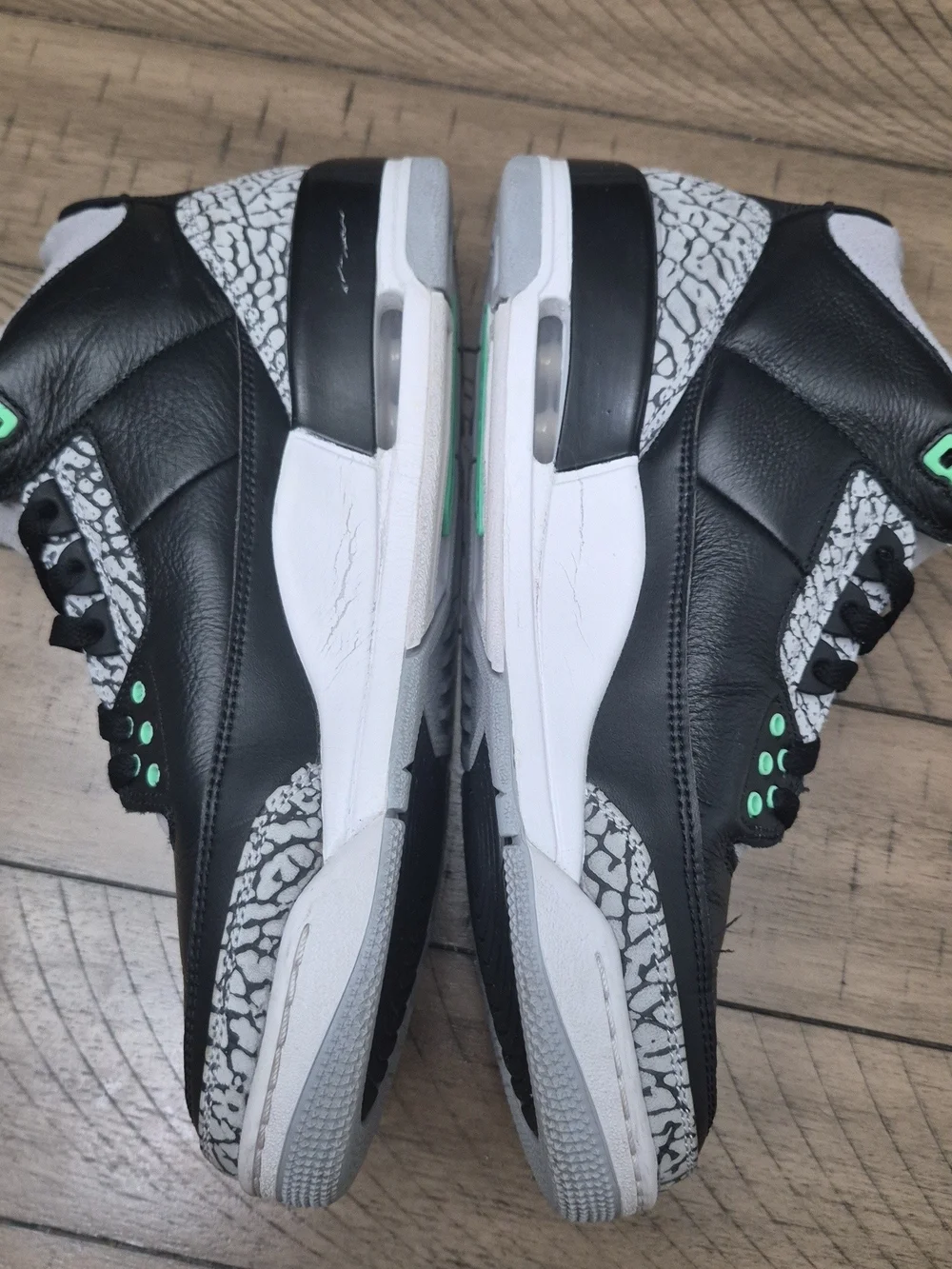 Air Jordan Retro 3 Black/Light Mint Elephant Print